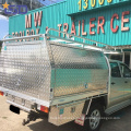 Caja de herramientas de aluminio Ute Canopy de 2.4 metros con patas de gato y portaequipajes